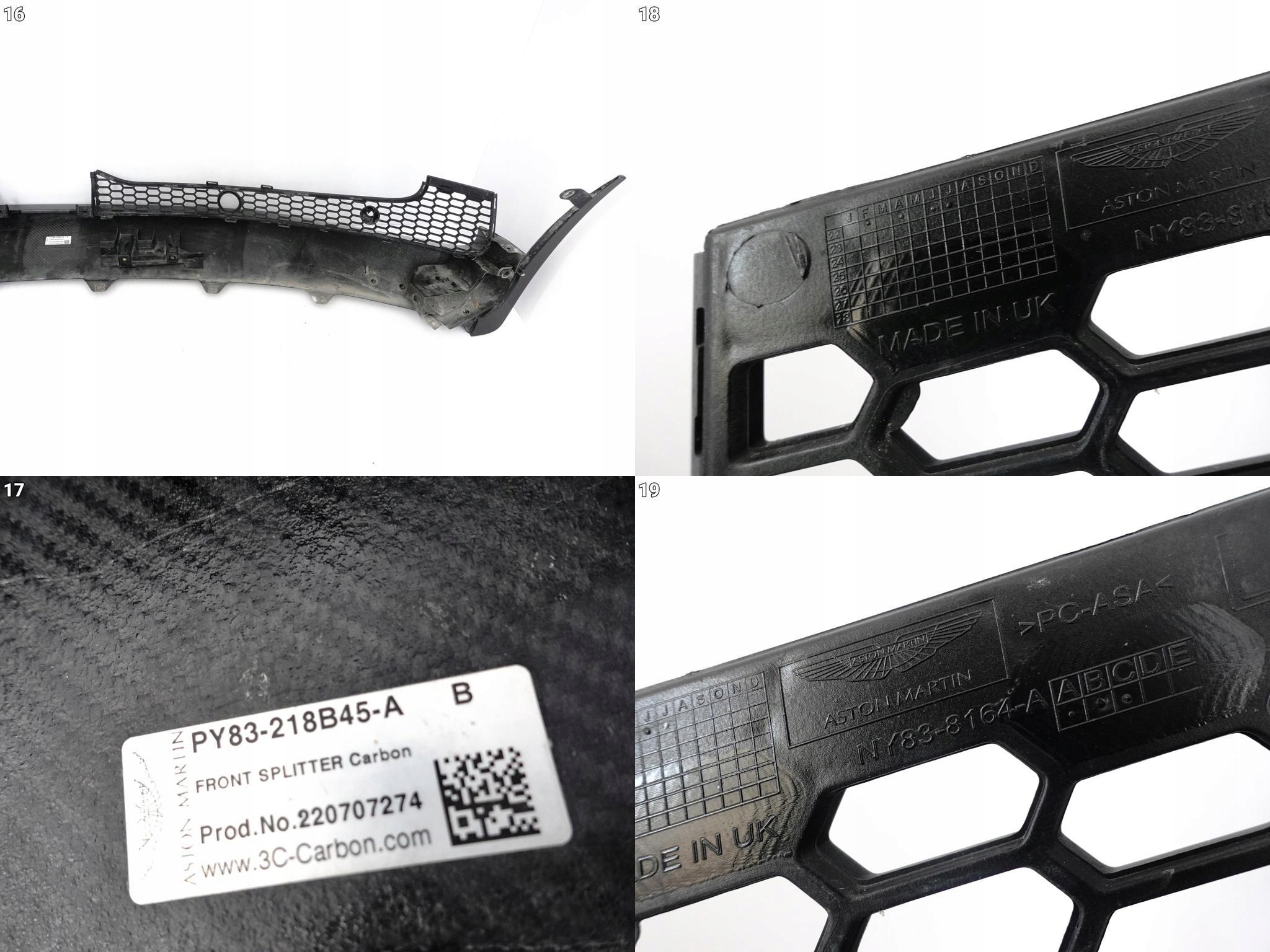 ASTON MARTIN DBX 707 DBX707 SPOILER SPLITTER CARBON moulding bumper front