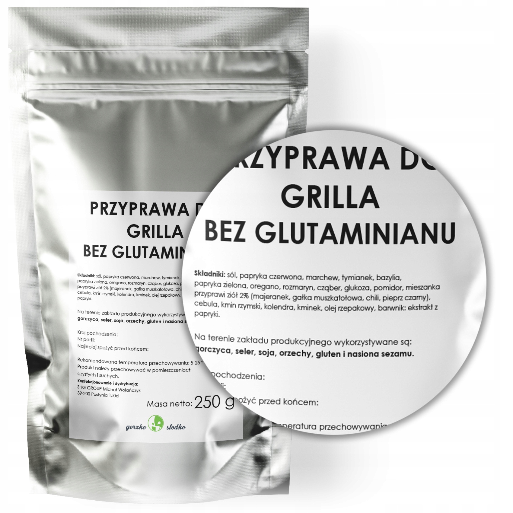 PRZYPRAWA DO GRILLA aromatyczna marynata 250g Cechy dodatkowe brak