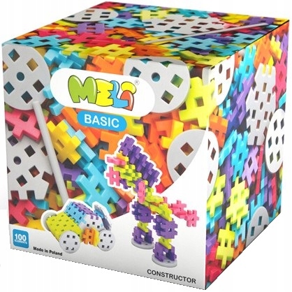 KLOCKI KONSTRUKCYJNE Wafle MELI Basic Constructor 100 elementów Stan opakowania oryginalne