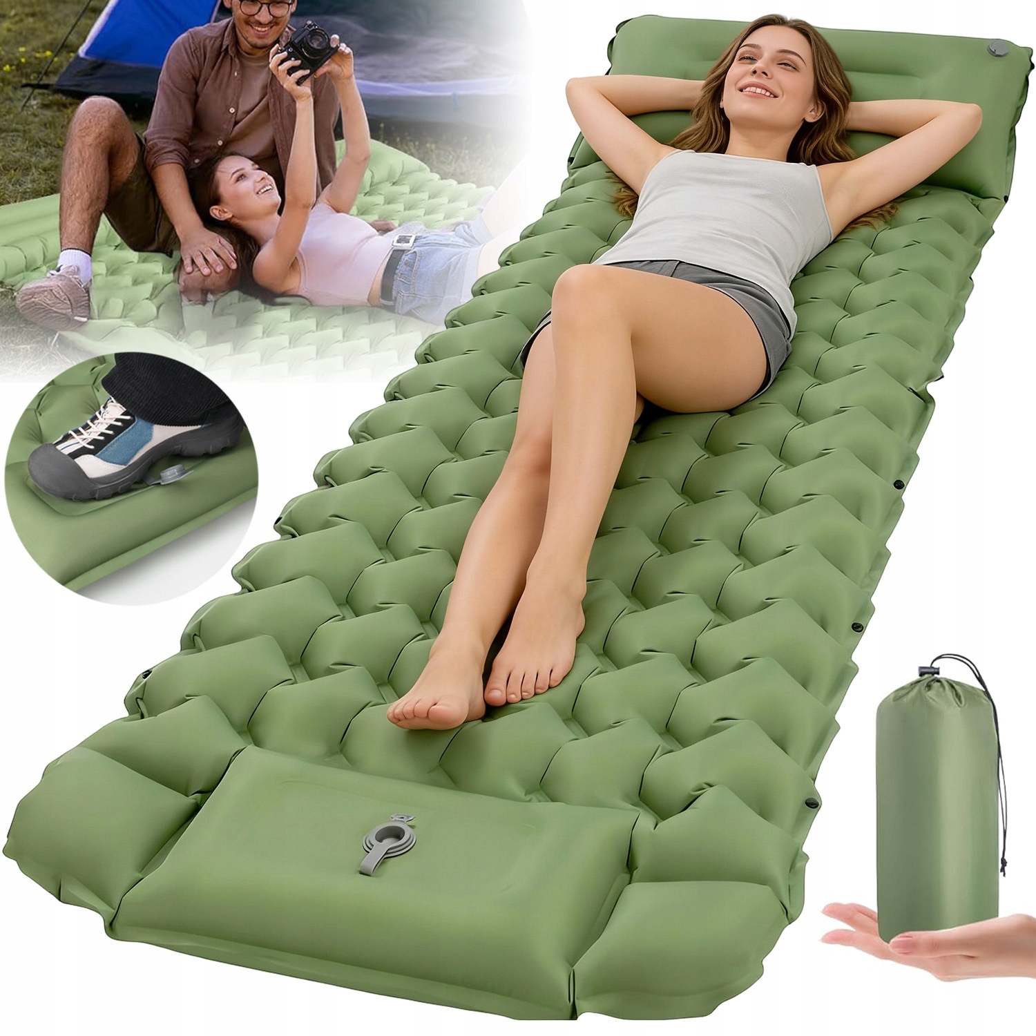 Matrace Ultralehká Vestavěná Pumpa S Rolovací Podložkou