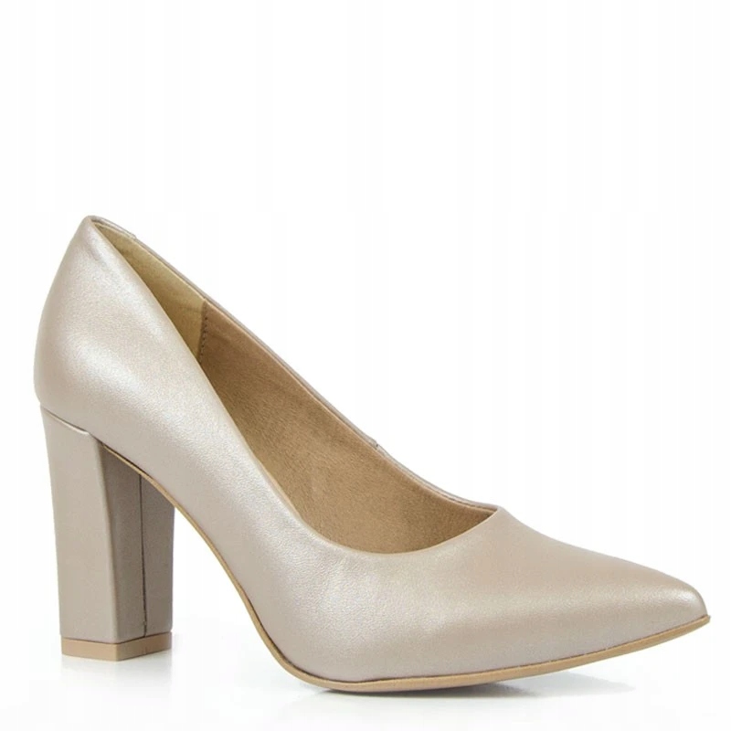 LaRoni 2453 Lodička Sloupek Kůže Béžová Nude 38