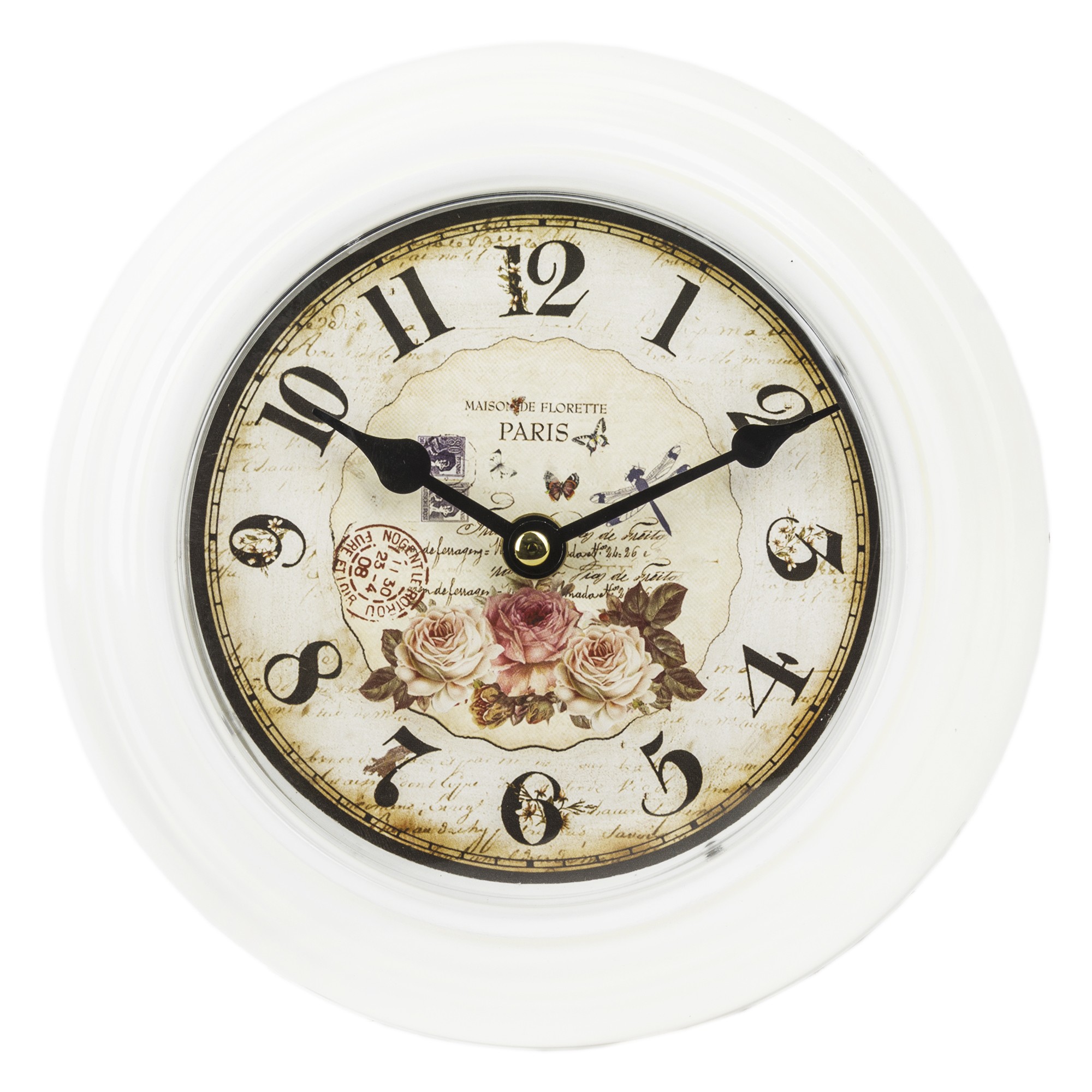 

Kremowy ścienny metalowy zegar styl prowansalski