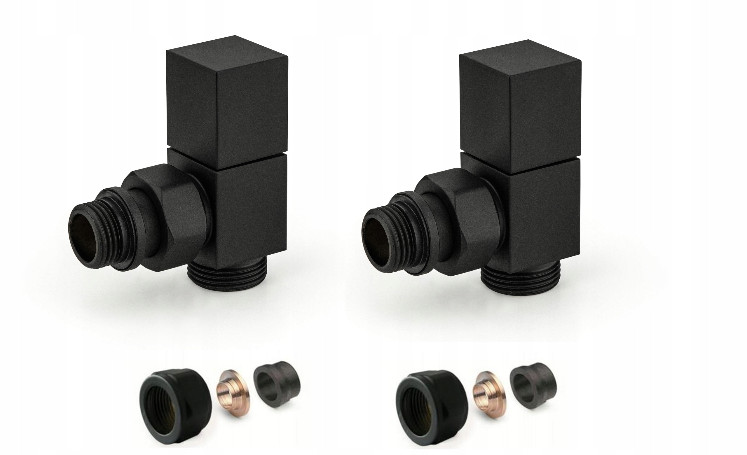 Radiátorové ventily Apm Square uhlové Čierne Cu