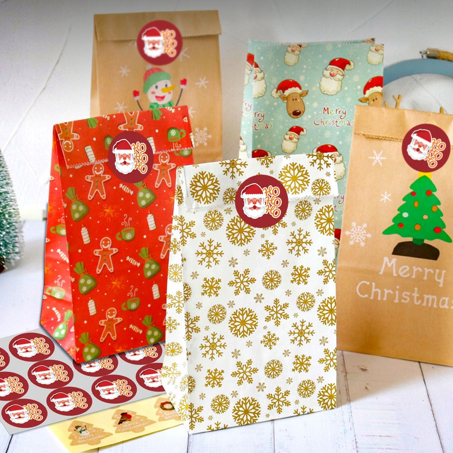 NAKLEJKI ŚWIĄTECZNE WESOŁYCH ŚWIĄT OZDOBNE NA PREZENTY ŚWIĘTA ZESTAW 24 SZT Marka Inna