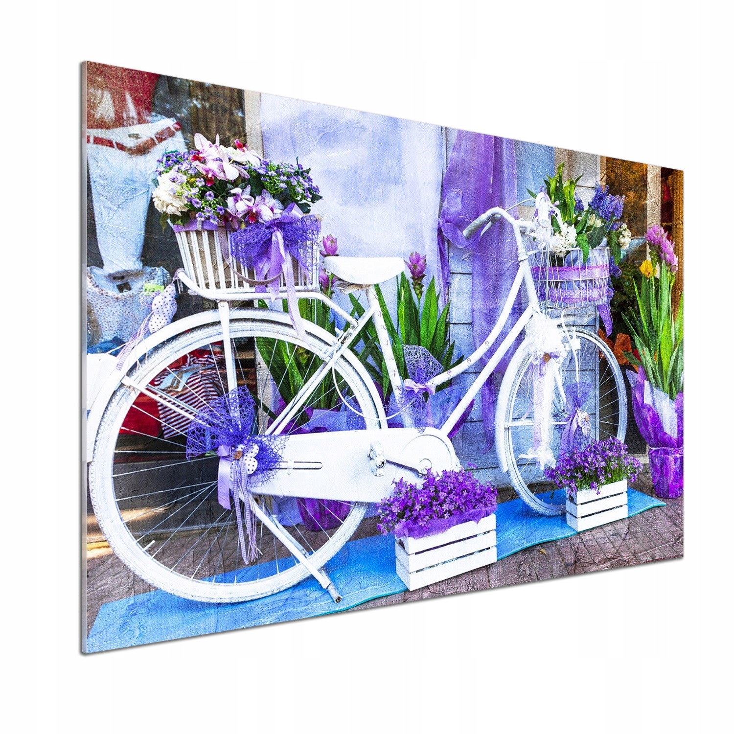 Panel dekor sklo Biely bicykel 100x70 cm Lepidlo