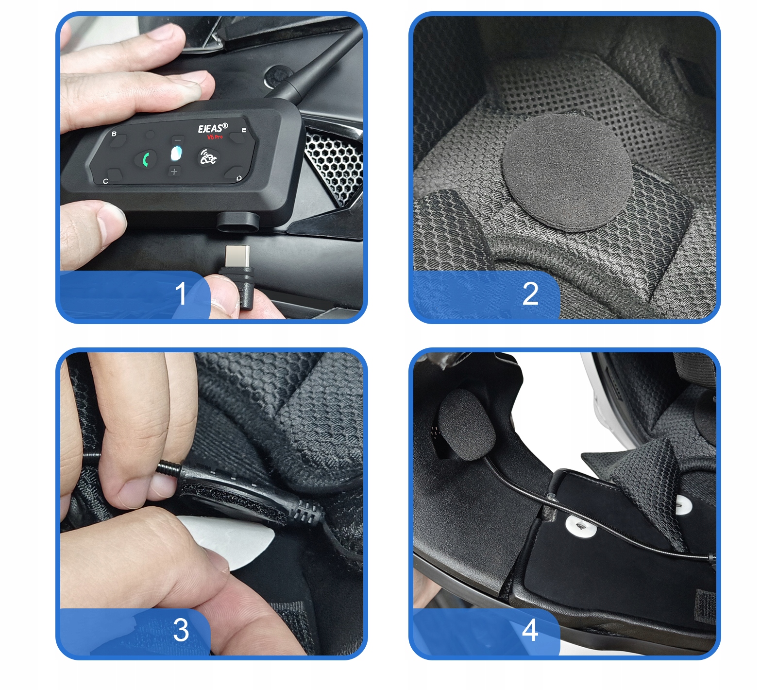 INTERKOM INTERCOM MOTOCYKLOWY EJEAS V6 PRO+ NOWA WERSJA 2024 1200M Producent Ejeas