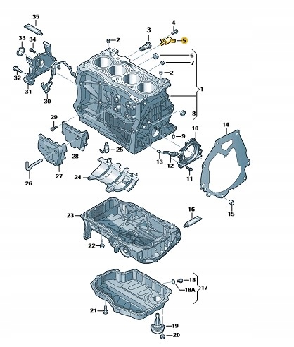 NOWY ORYGINALNY ZAWÓR CIŚNIENIA OLEJU 06E115243H Producent części Volkswagen OE