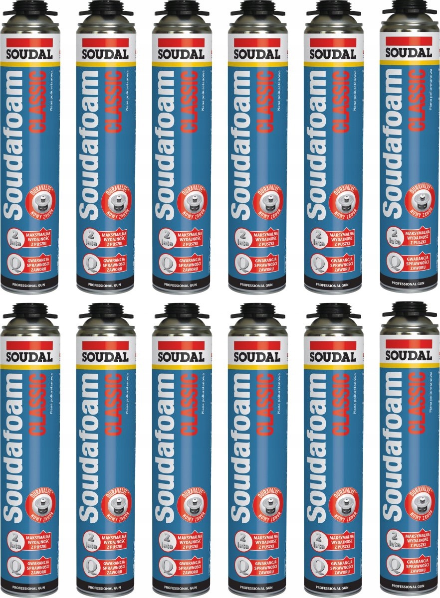 

12x Soudal Classic piana montażowa 750ml