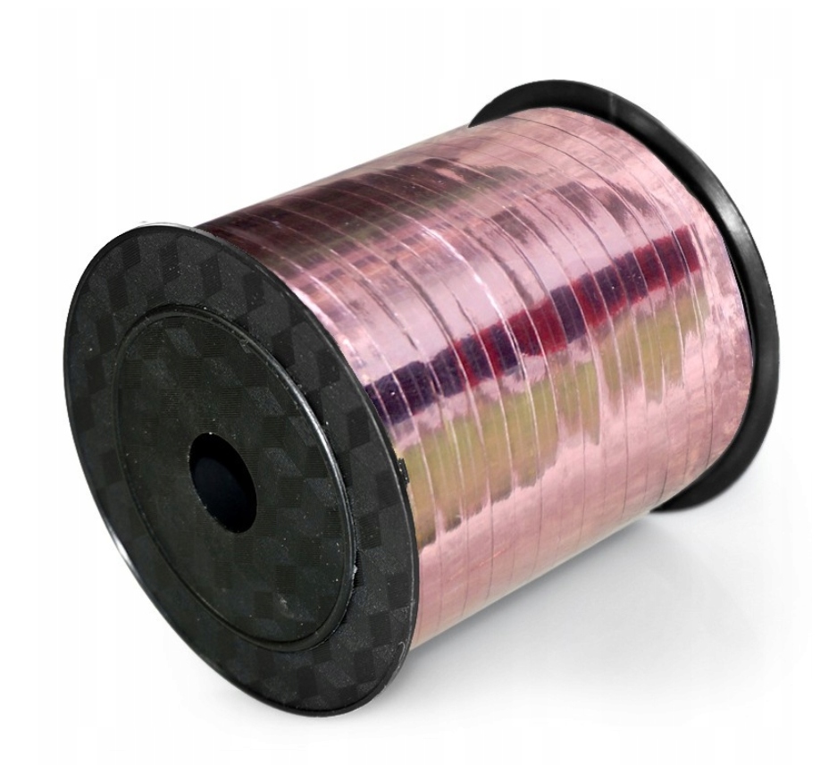 Wstążka tasiemka metaliczna ROSE GOLD 90m balony