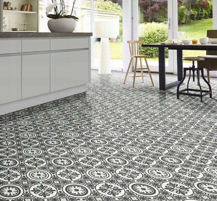 

Wykładzina Pcv Linoleum Szary grafit biała Loft 1m