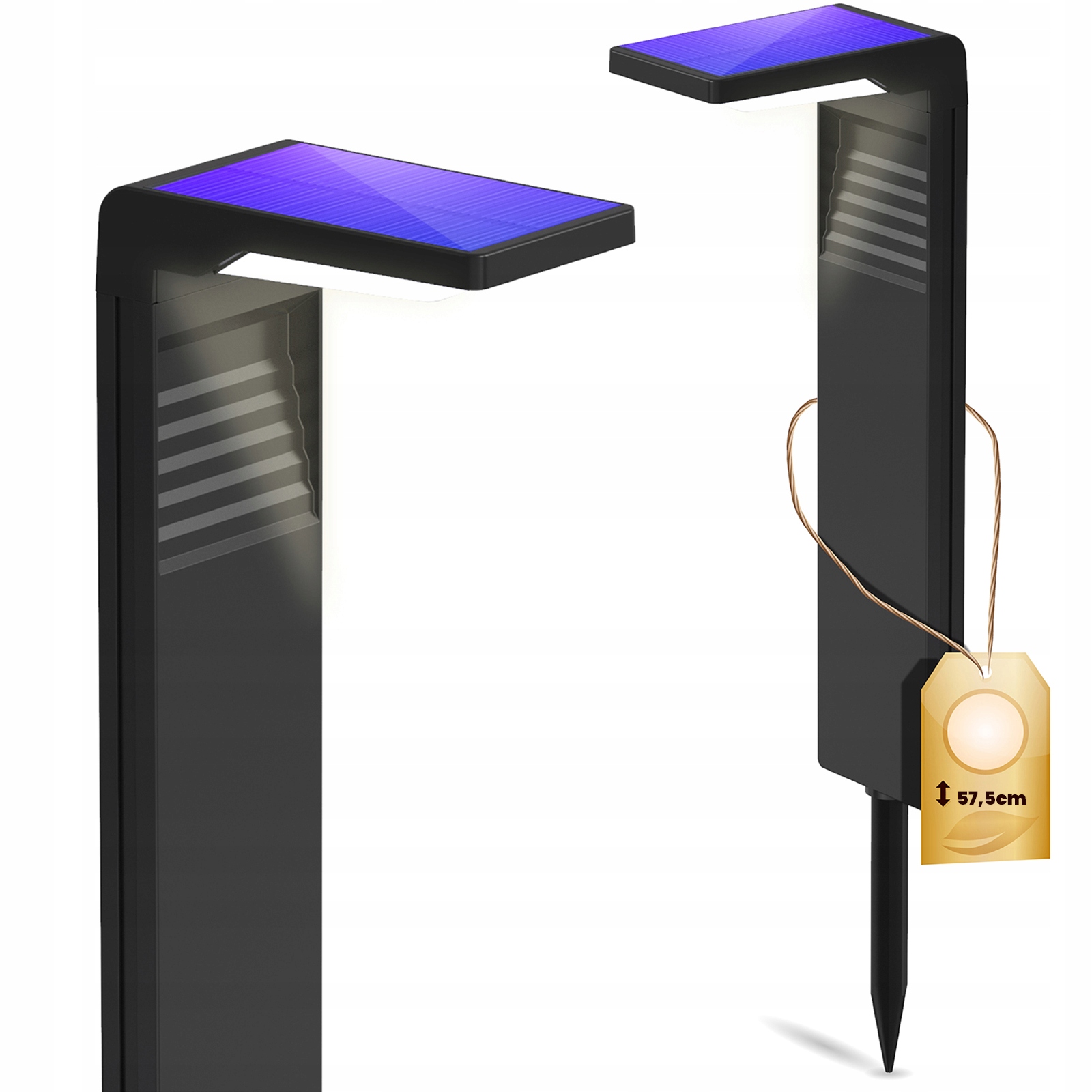 SVETILKA SOLARNA LED SŁUPEK OGRODOWY WBIJANY SZPIKULEC CZUJNIK ZMIERZCHU