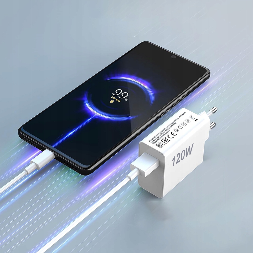 szybka Ładowarka USB i kabel Type-C do Xiaomi 11T 12 Redmi Note 11 Pro 5G Kolor biały