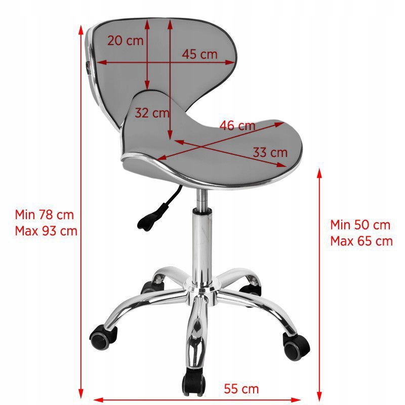 Gabbiano kosmetická stolička Q-4599 šedá