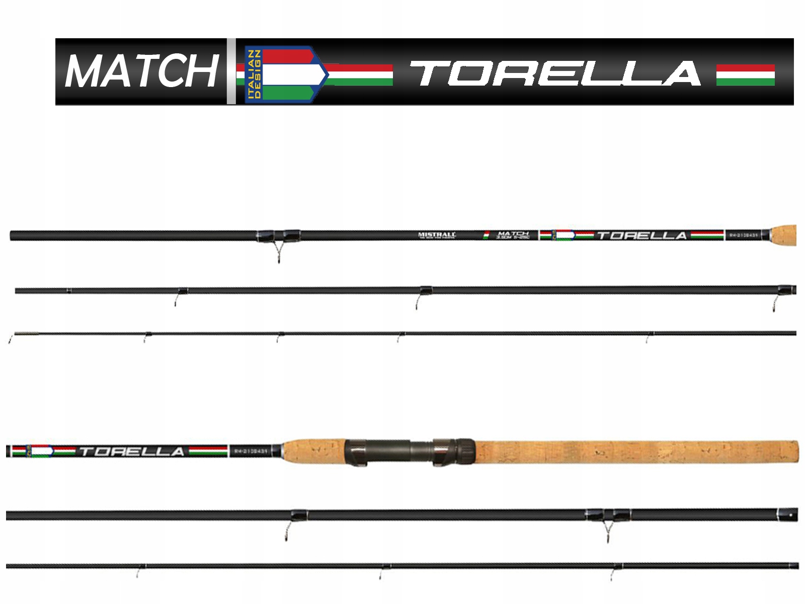 LEKKA WĘDKA MISTRALL TORELLA MATCH 4,20m / 5-25g Materiał wędki włókno węglowe