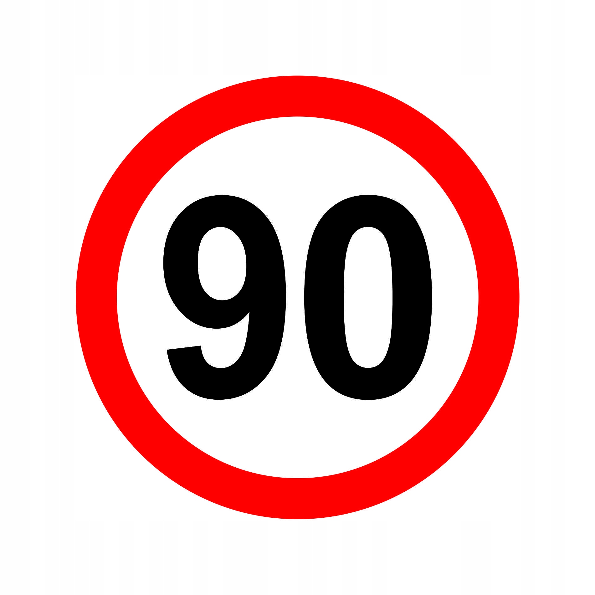 

Naklejka Ograniczenie Prędkości 90km Znak śr20 cm