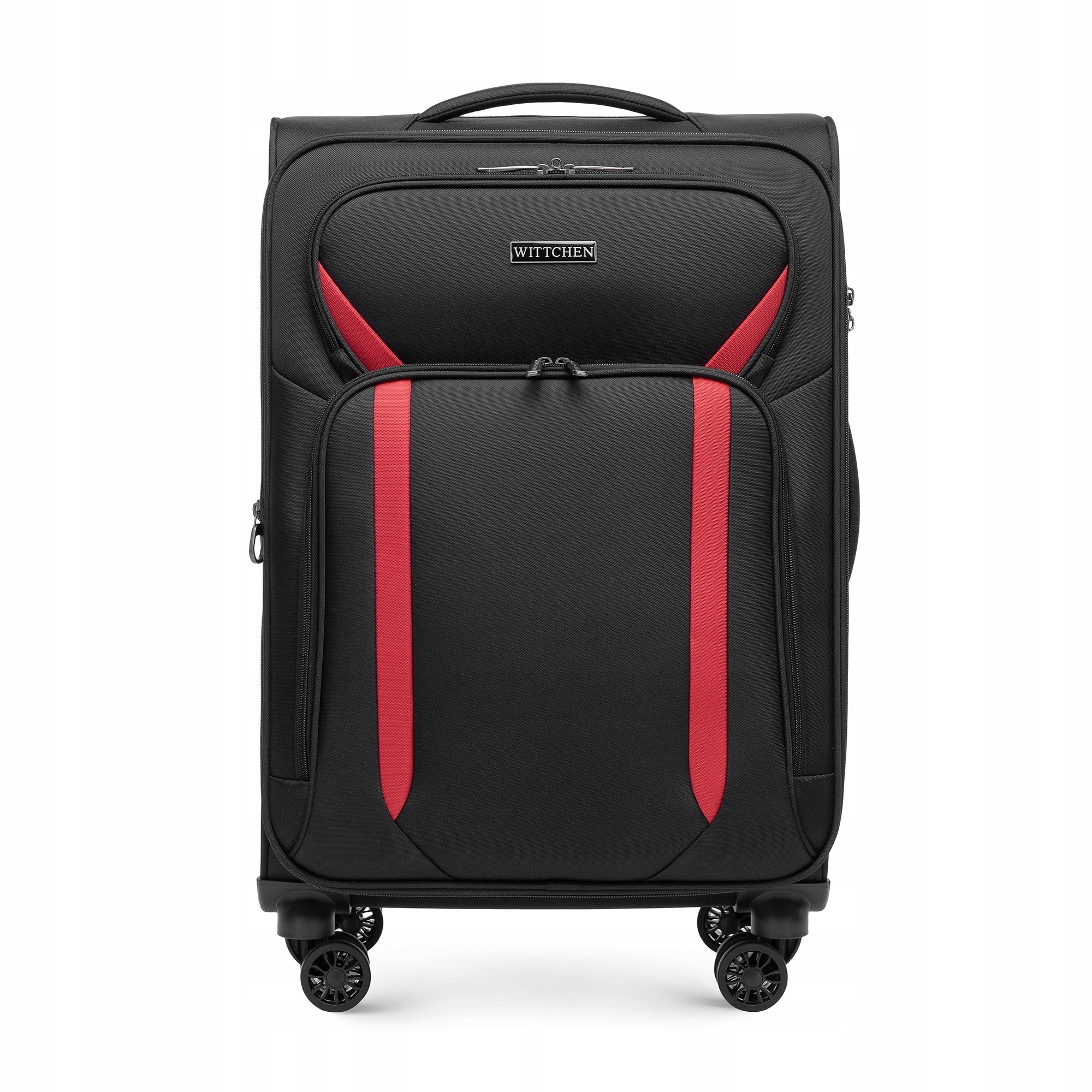 Walizka Wittchen Prime Line 56-3S-182-11 materiałowa czarno-czerwona