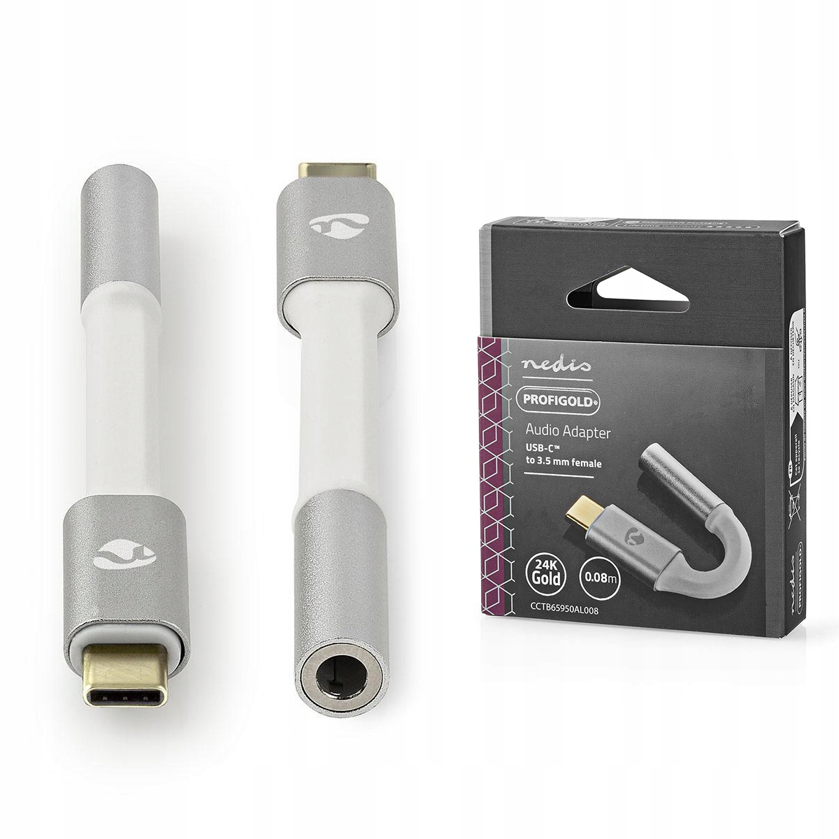 Nedis Profigold Kabel Audio Adapter Wtyk Usb-c Gniazdo Jack 3.5mm 0.08m