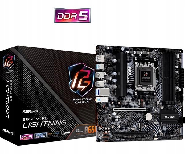 ASRock Mb Sc AM5 B650M Pg Lightning, Amd B650, 4xDDR5, 1xDP, 1xHDMI, …