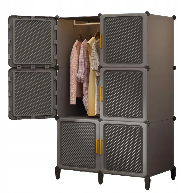 Modulární Skříňka Na Oblečení Skříň Regál Šatna MX29 6 Modulů Černá