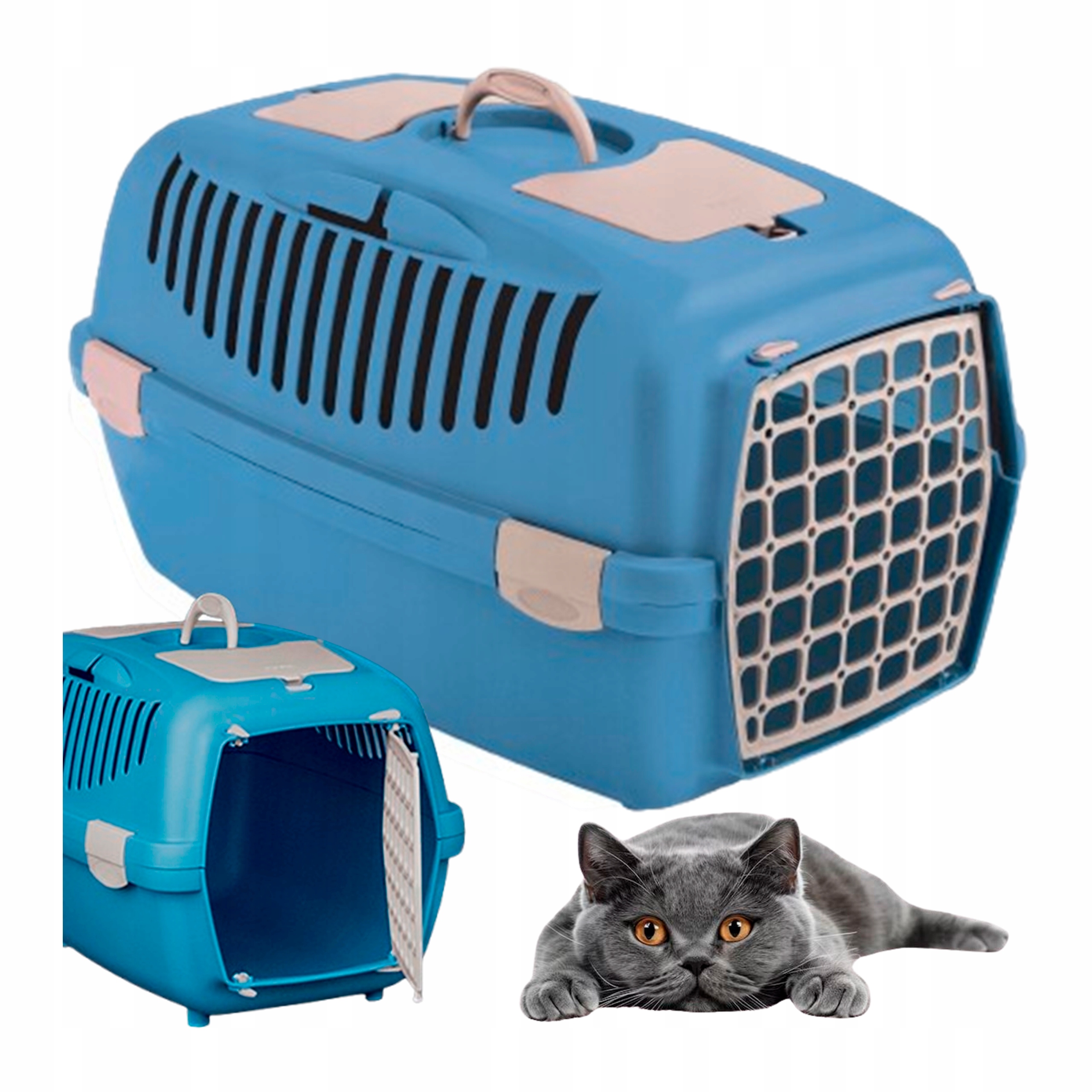 Transporter dla kota duży plastikowy Box podróżny dla psa 61x40x38 cm Zolux
