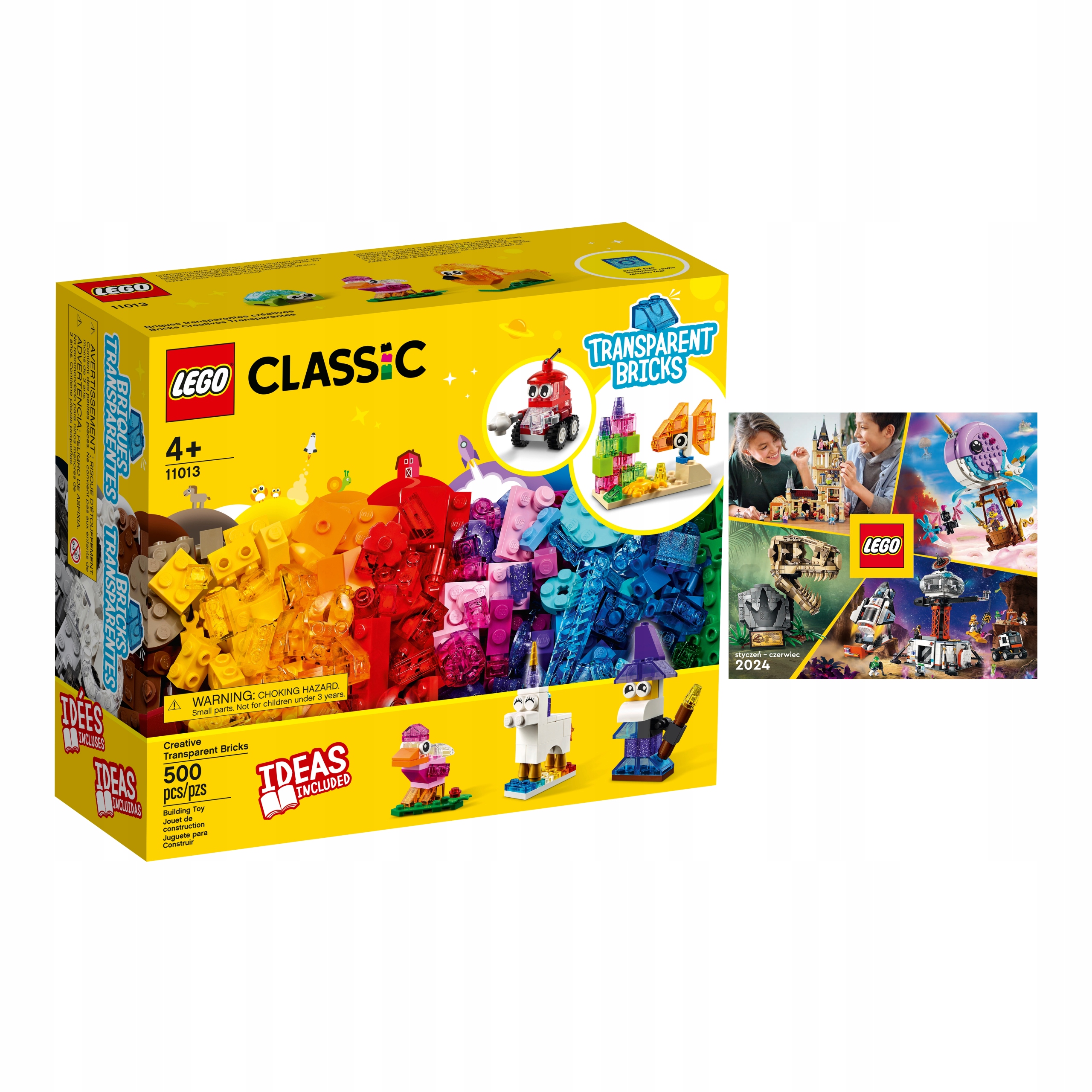 LEGO CLASSIC '11013 - Kreatívne priehľadné kocky + KATALÓG LEGO 2024