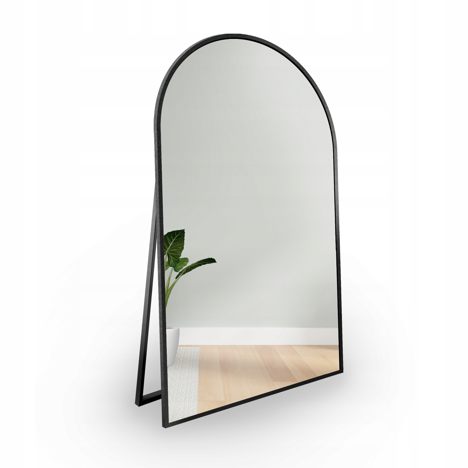 Zrcadlo Domi stojící v černém rámu Mdf Slim 60x160