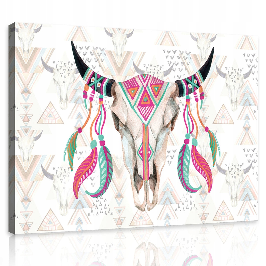 Obraz Na Plátně Canvas 100x75 Lebka Kráva Etno