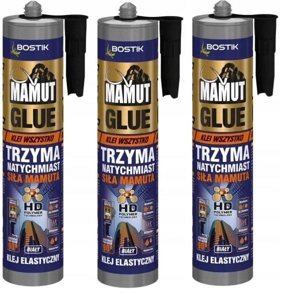3x Mamut Glue Univerzální Montážní Lepidlo Bílé 290 ml Bostik