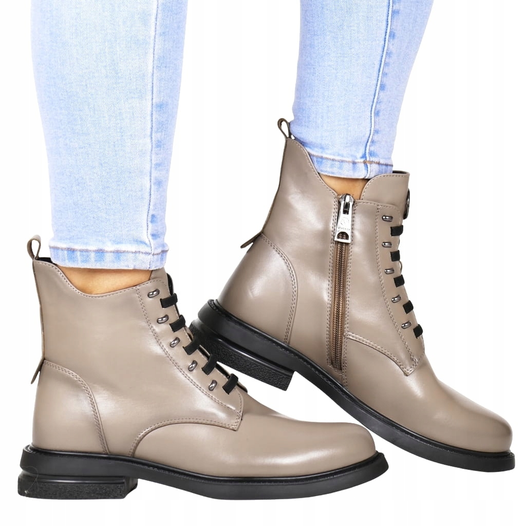 Dámské Kotníkové Boty Na Zip Béžové Pohodlné Klasické Gumičky Pro Každodenní Nošení