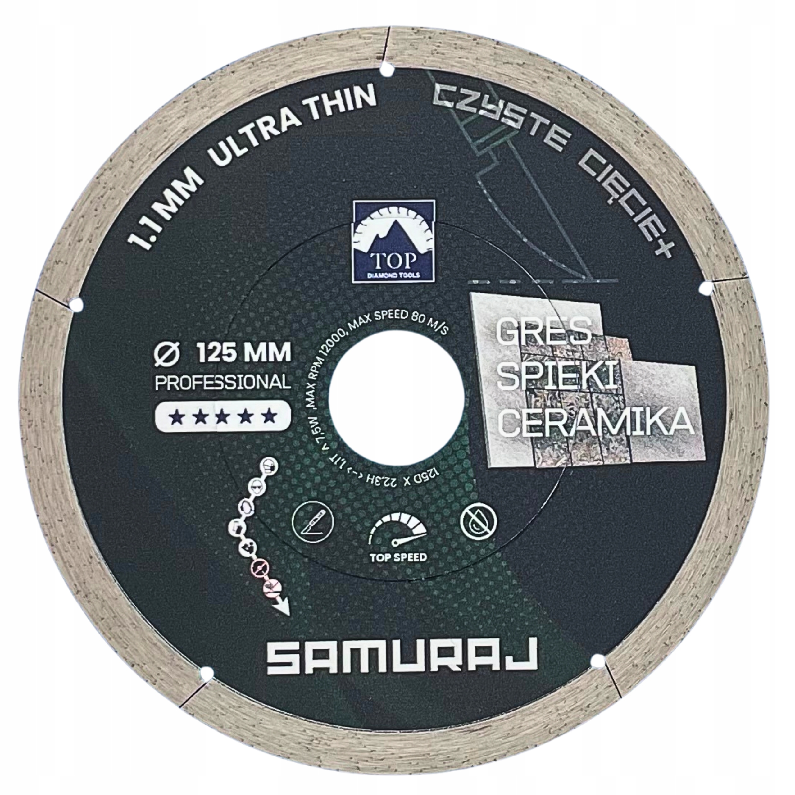 Diamantový Kotouč Ultratenký 1,1 MM Pro Řezání Slinování Keramiky 125 MM