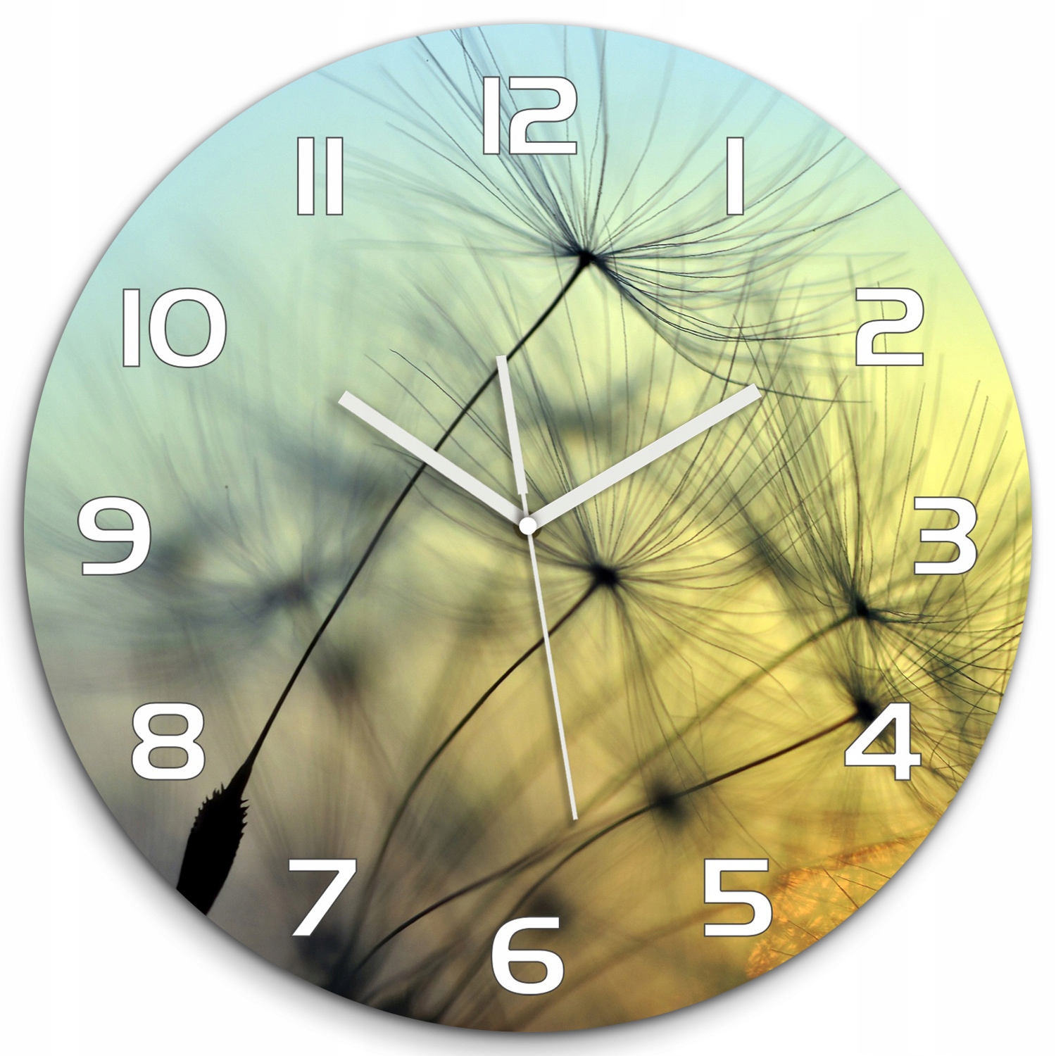 

Nowoczesny szklany zegar Nasiona dmuchawca fi 60cm