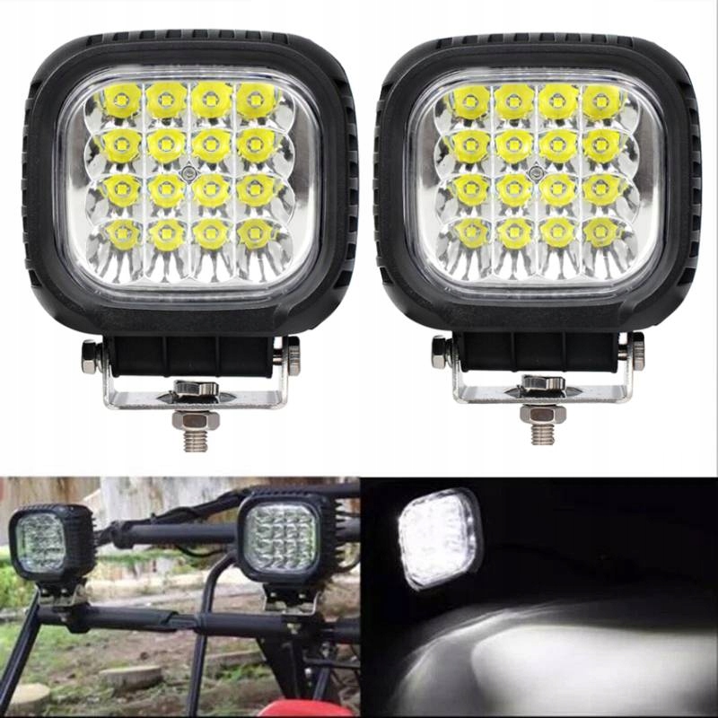 2ks 48W Výkonná Led Pracovní Lampa Voděodolná IP67 12V-24V