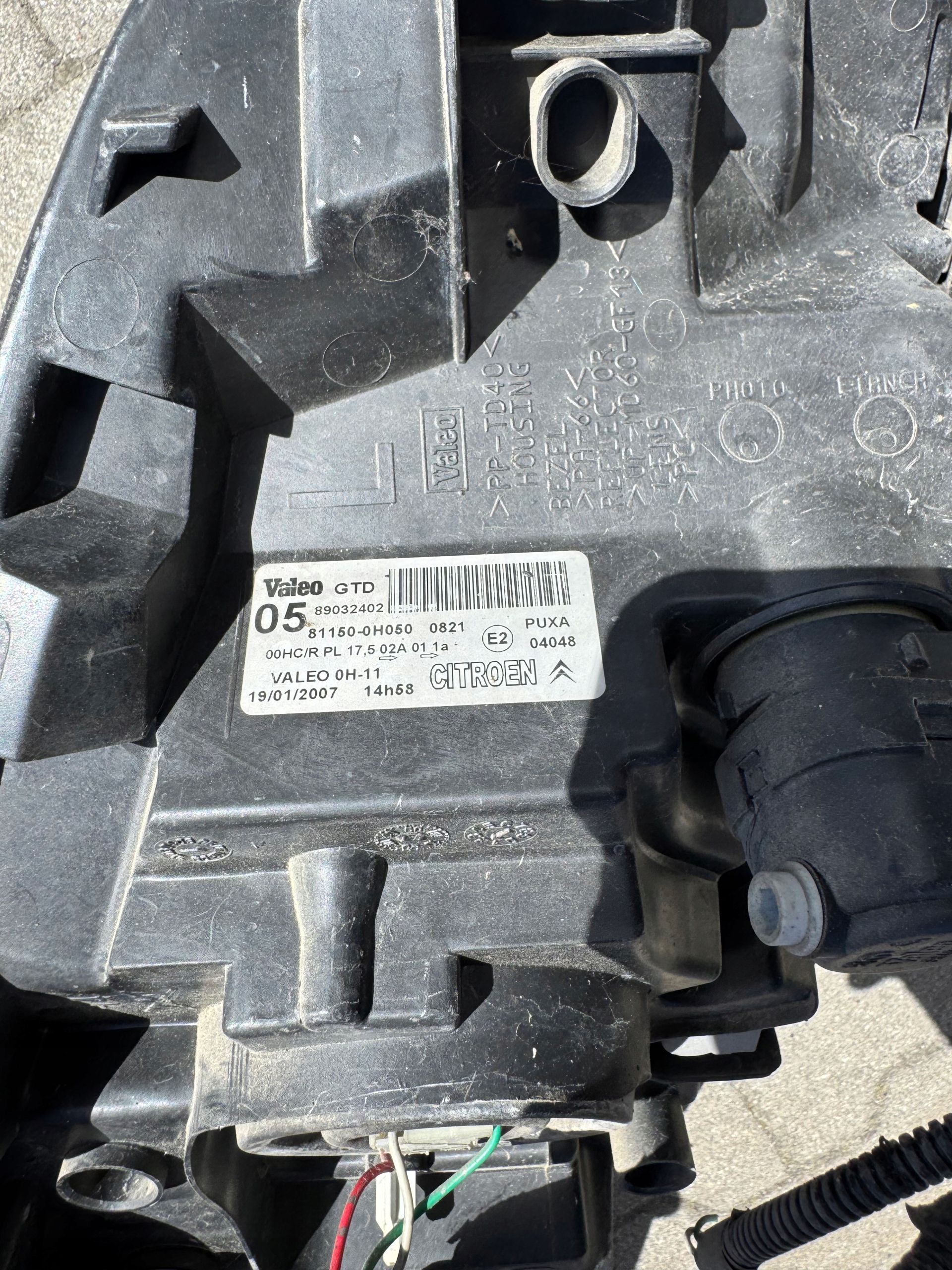 light left front CITROEN C1 (2005-2008) 89032402 81150-0H050