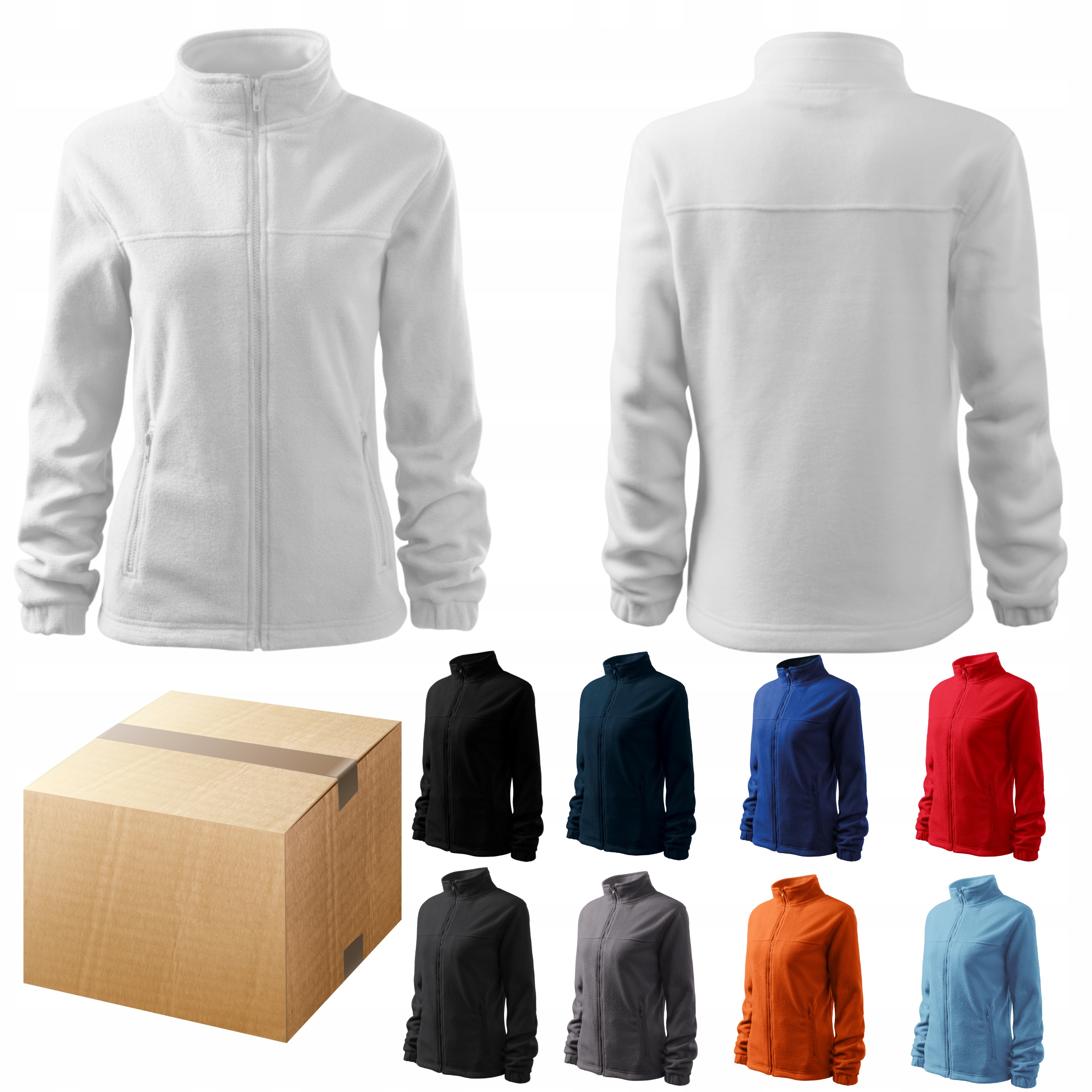 Dámská Teplá Mikina Fleecová Rozepínací Sada 10 Ks. Barvy