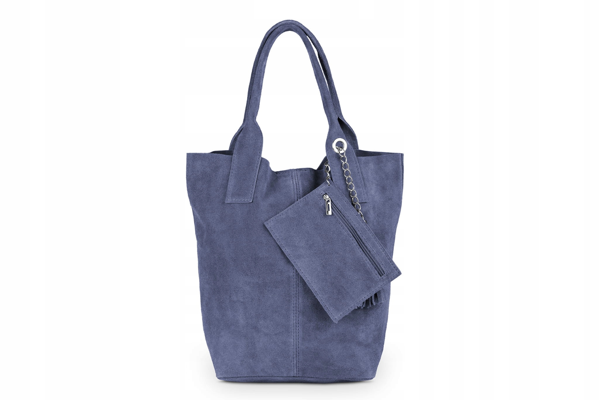 Kožená taška Vera Pelle Olivera Semišová ocelová