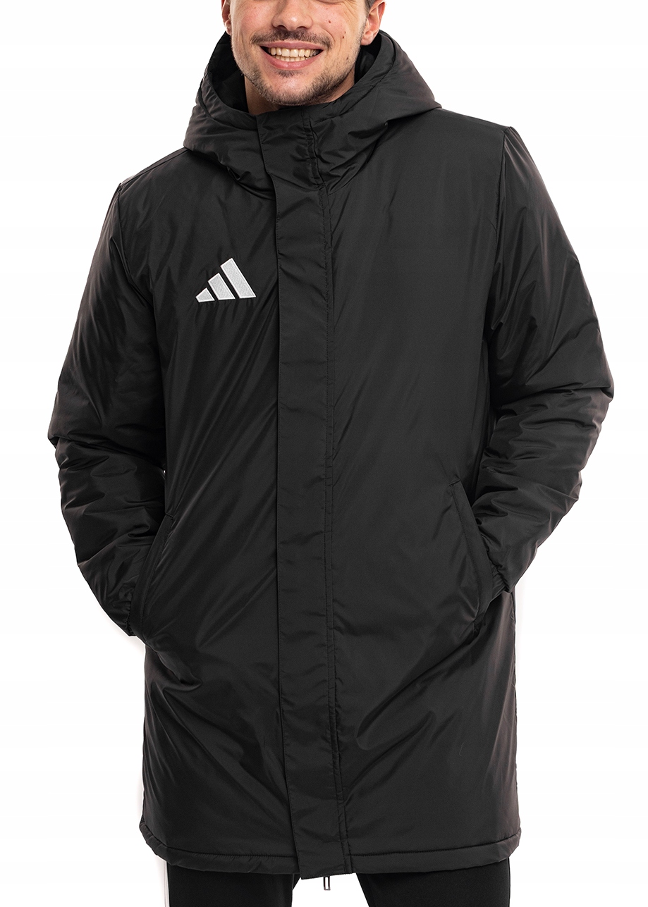 Kurtka Męska adidas Entrada 26 z Kapturem Sportowa Długa Czarna roz. XL