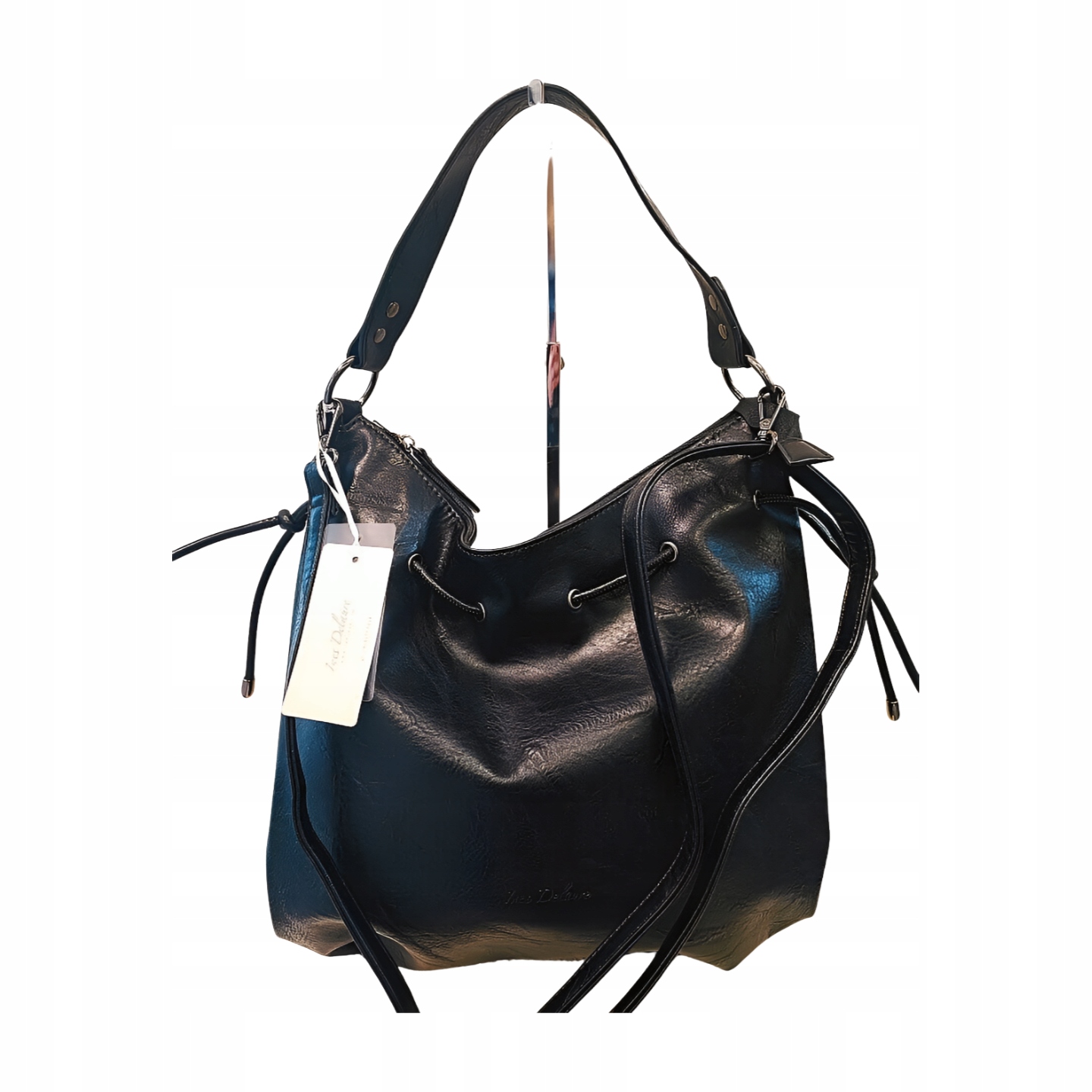 Ines Delaure černá shopper kabelka přes rameno