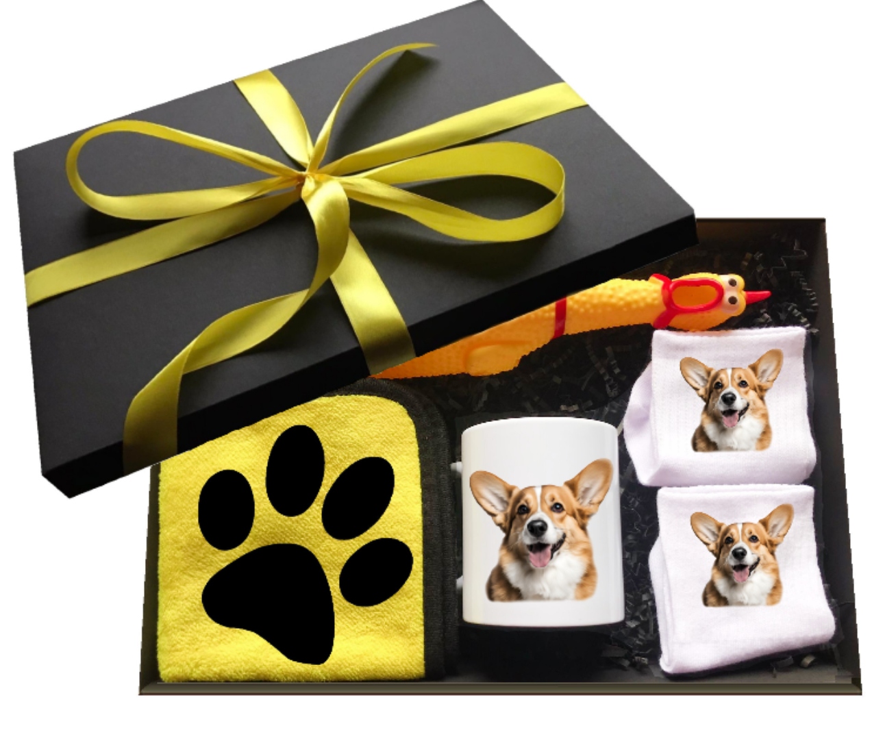 Sada s hrnkem dárek jmeninový pes Welsh Corgi