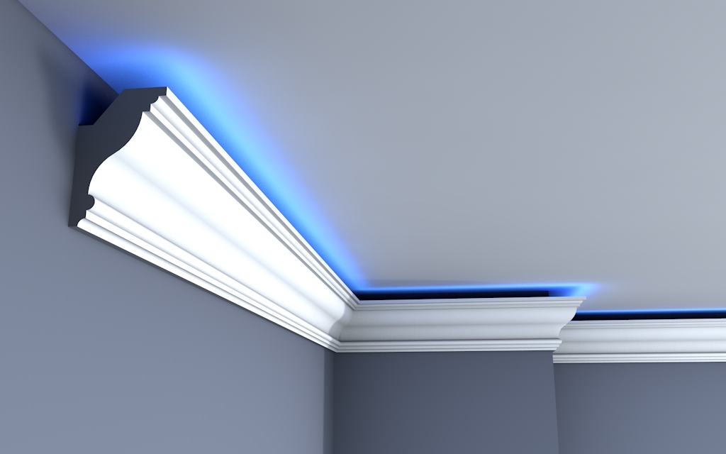 Listwa LED, Gzyms listwa, sztukateria SNS-12 Wysokość 100 mm