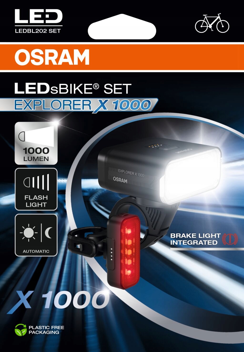 Osram Ledsbike Explorer 1000 Set Lampki Rowerowe Przód Tył Usb-c 1000LM