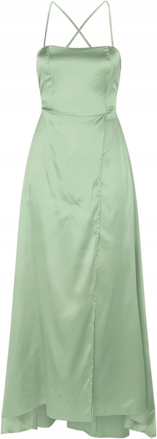 Šaty maxi večerní na svatební hostina ramínka saténová elegantní L