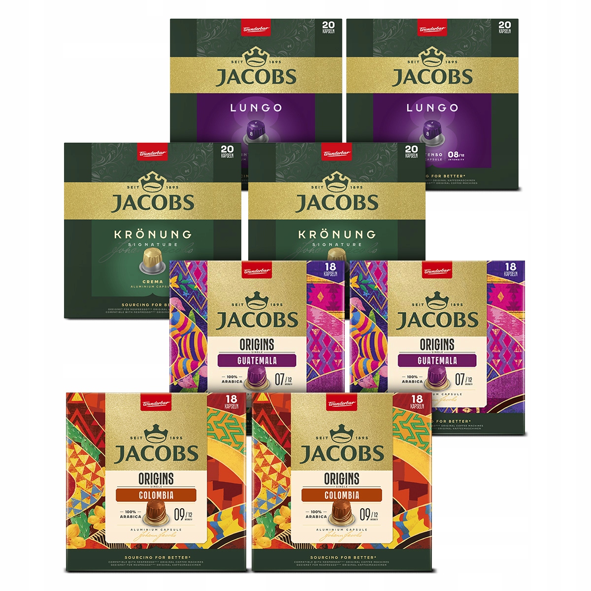 Kapsułki Jacobs do Nespresso(r)* mix zestaw 7+1 Gratis!