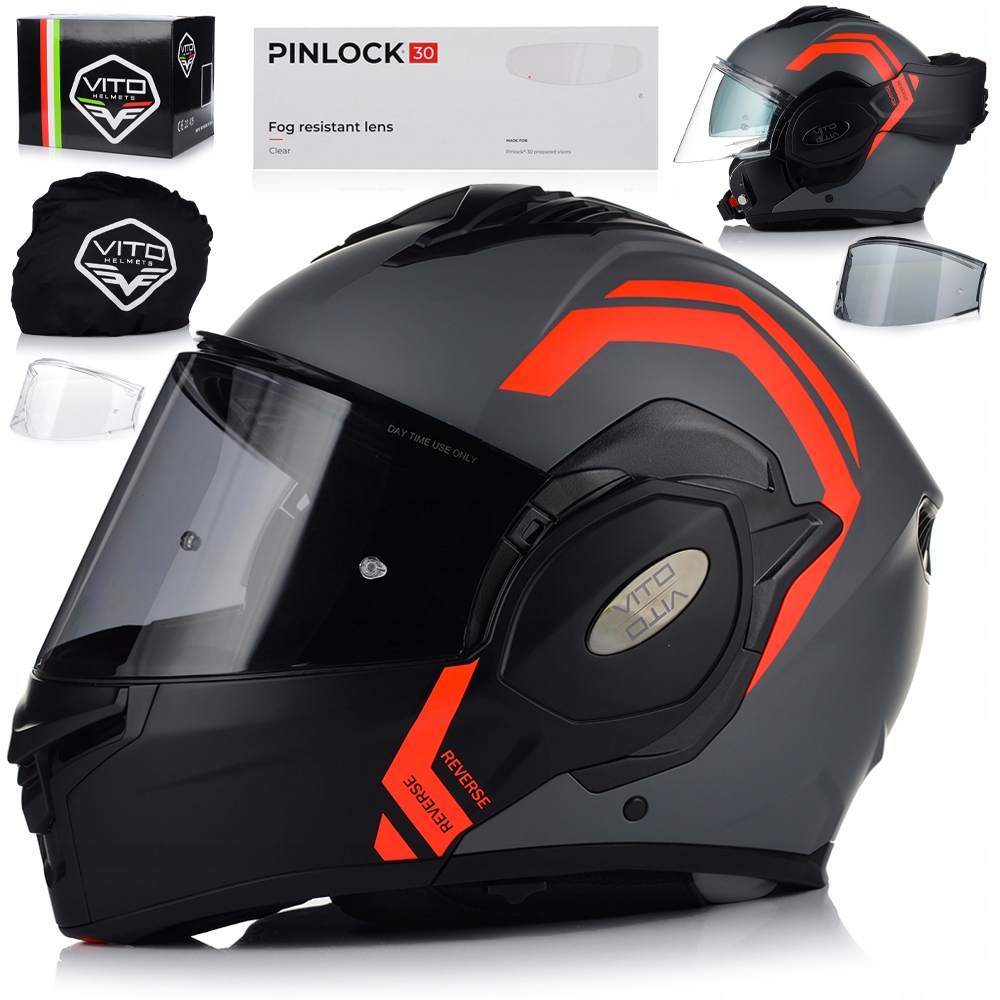 Motocyklová Prilba Čeľusťová| Vito Reverse Pinlock Blenda 2x Sklo