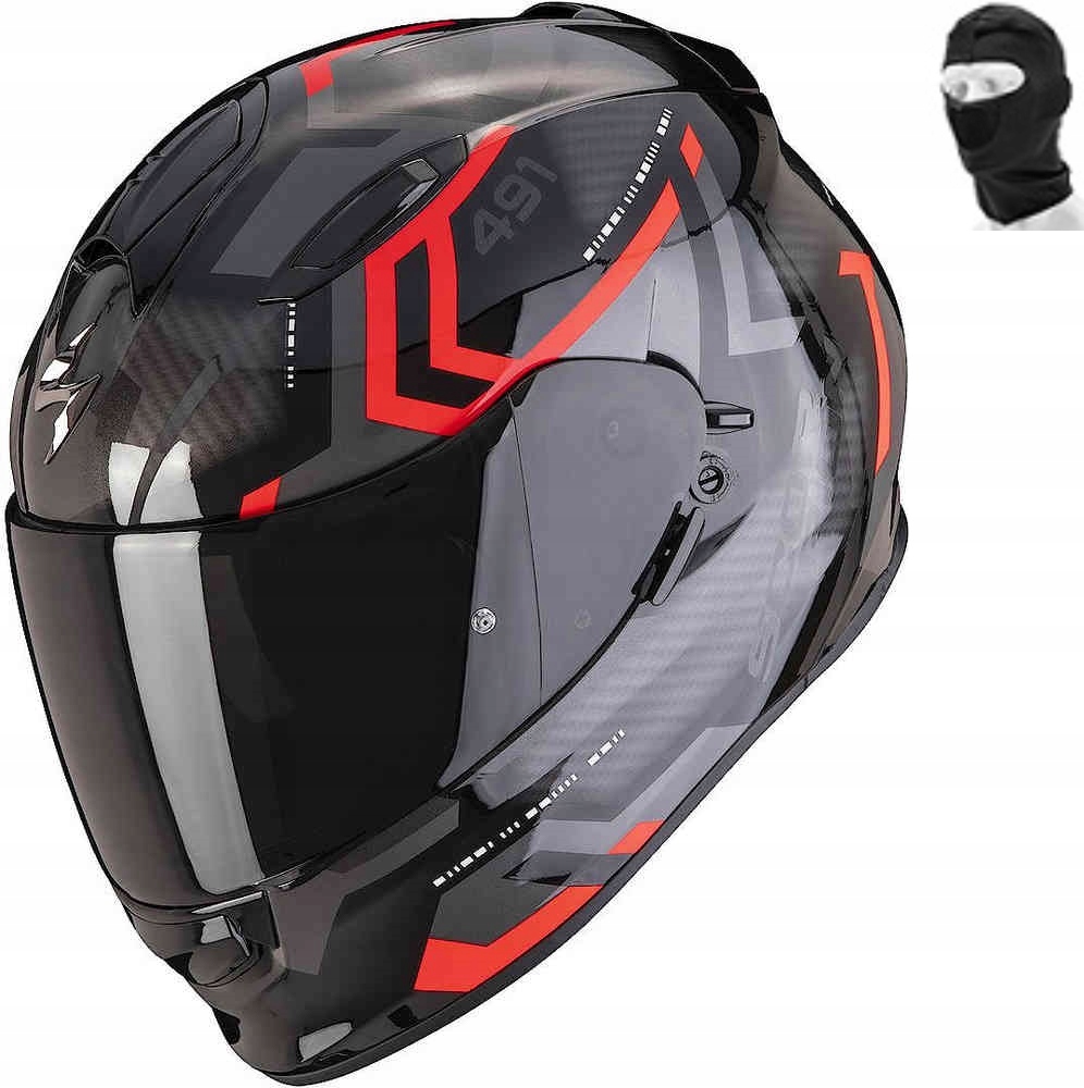 KASK SCORPION KASK EXO-491 SPIN BLACK-RED XS