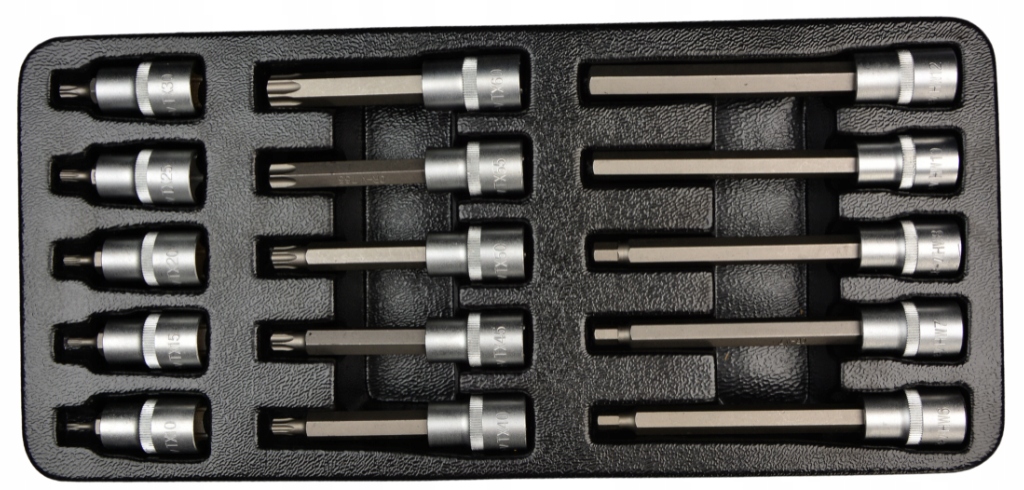 Sada nástavců Torx Imbus 1/2" 15 ks Vložka do skříně FR1841