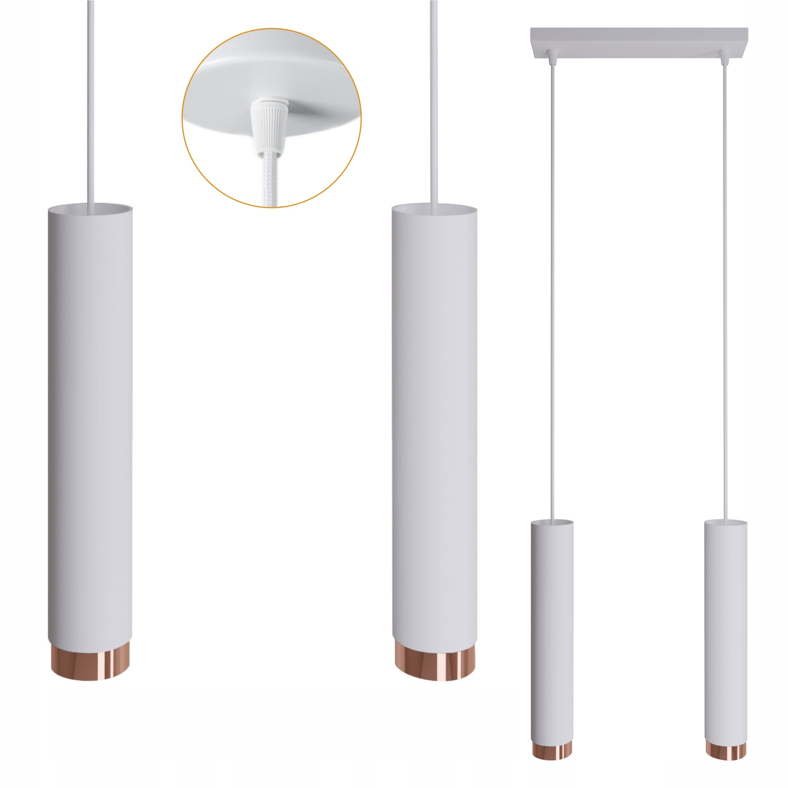 Lampa Závesná Stropná Luster Tuba Moderná kovová Loft štýlová