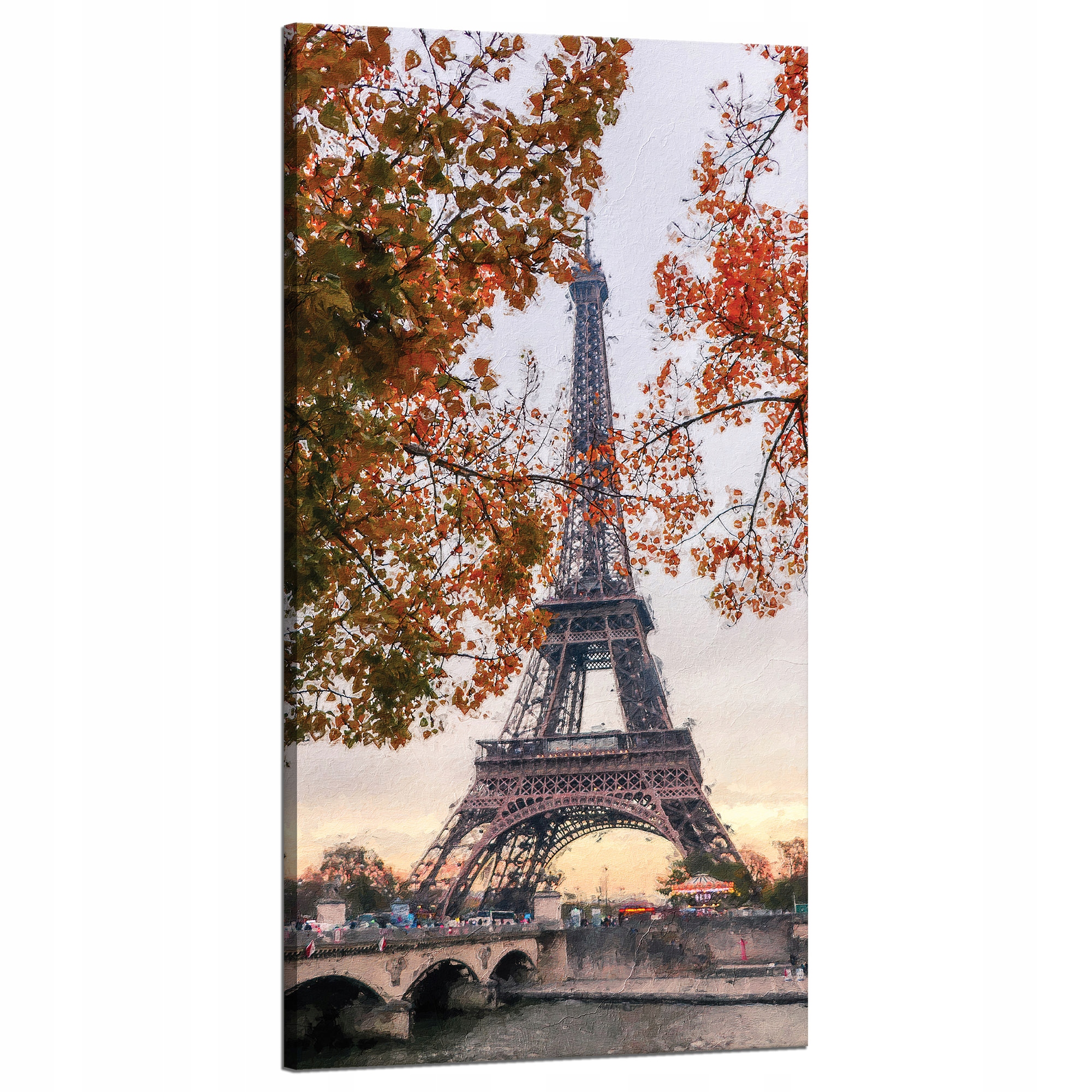 Obraz na plátně Eiffelova věž Francie Pastely Stromy Podzim 60x120 cm