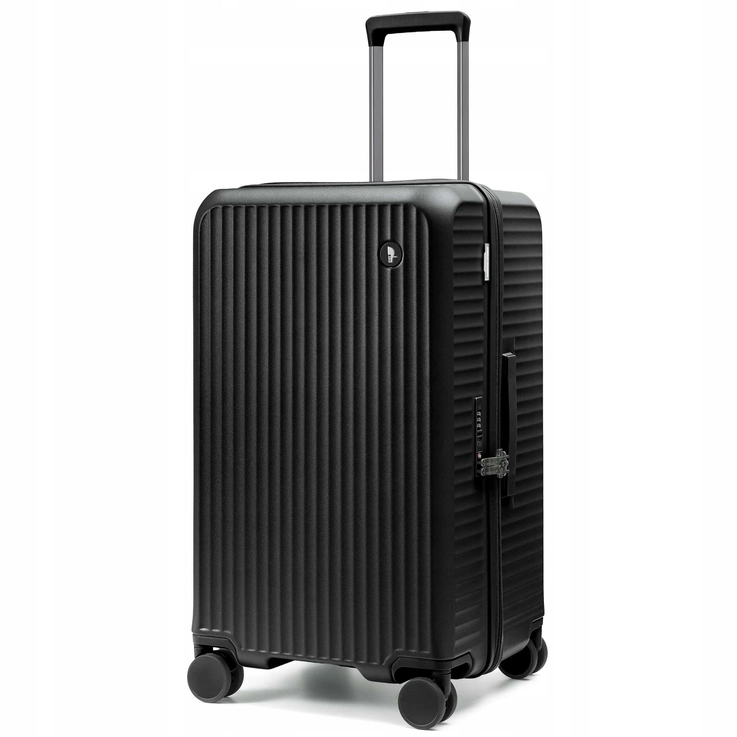 Walizka Średnia Podróżna Trunk Poliwęglan Twarda 4 Kółka Czarna PC036TB-1