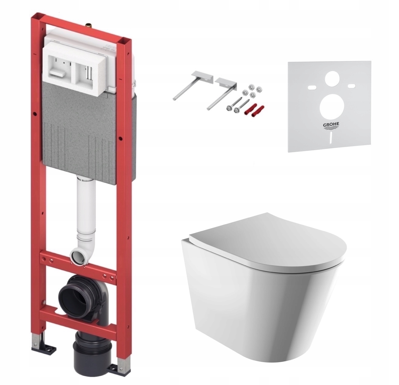 7v1 Podomietkový Wc Set Stelaz Tece 320 mm Wc Miska Rim Silent Omnires