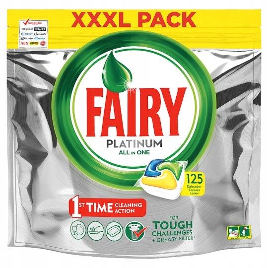 Levně Kapsle do myčky Fairy Platinum 125 ks, Lemon